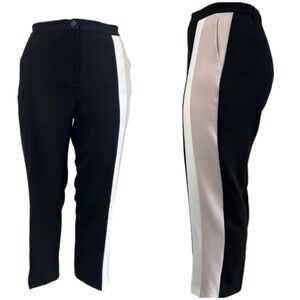 NWT Marina Rinaldi Women's Nero Regalo Mid Rise Straight Pants Size 16